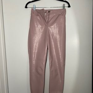Light pink leather pants